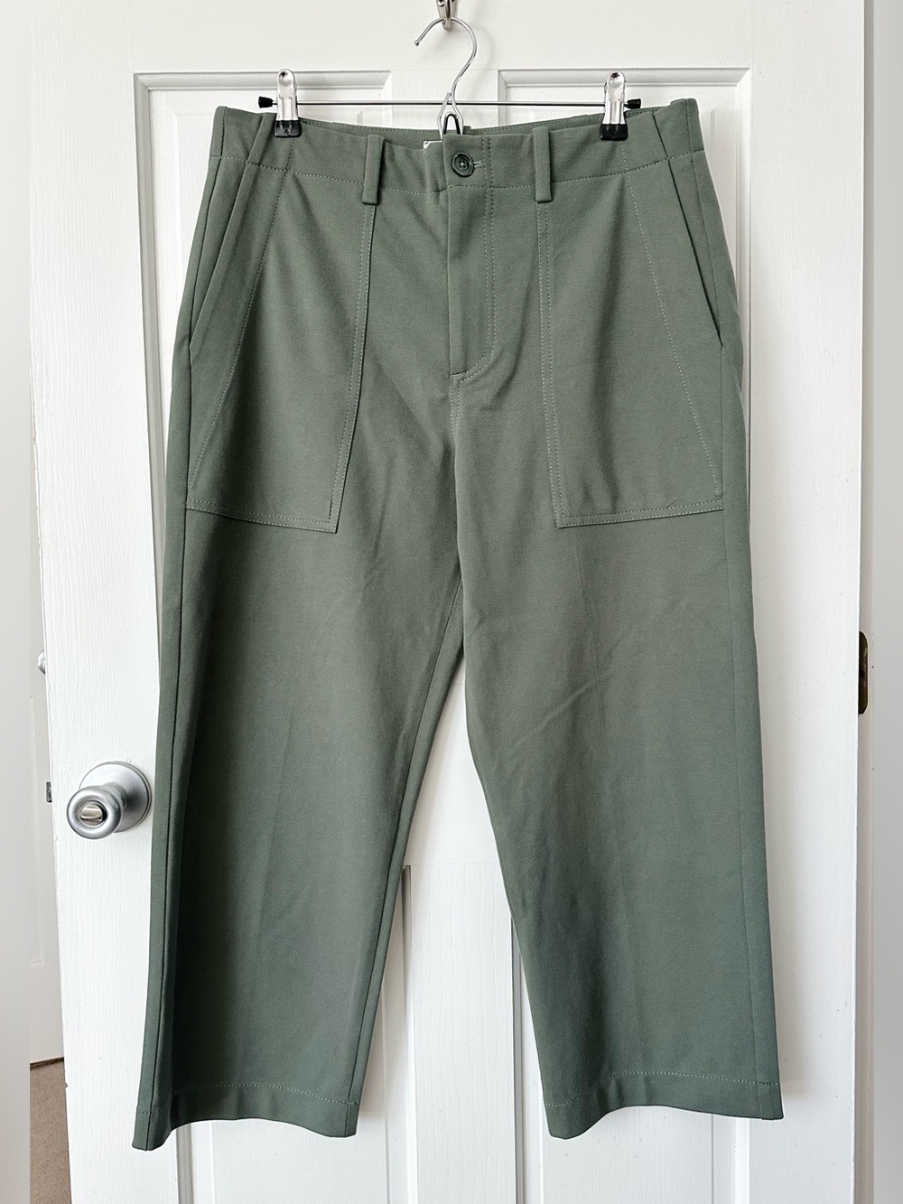 Circolo 1901 Dark Sage Crop Trouser Pants Gray Green Italy Size 44 US 8